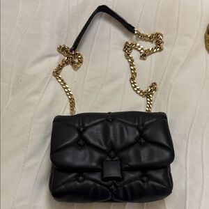 Zara Black Crossbody Bag with Gold Chain